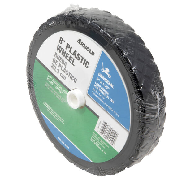 35 lbs. Load Rating. 1-3/8" Hub Length. 1/2" Nylon Bearing. Offset Hub. Diamond Tread.