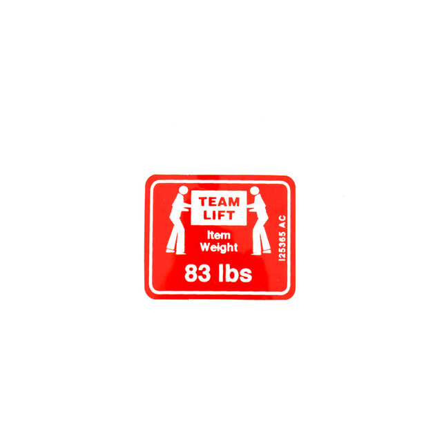 LABEL-SNOW THROWER WGHT 83LBSN