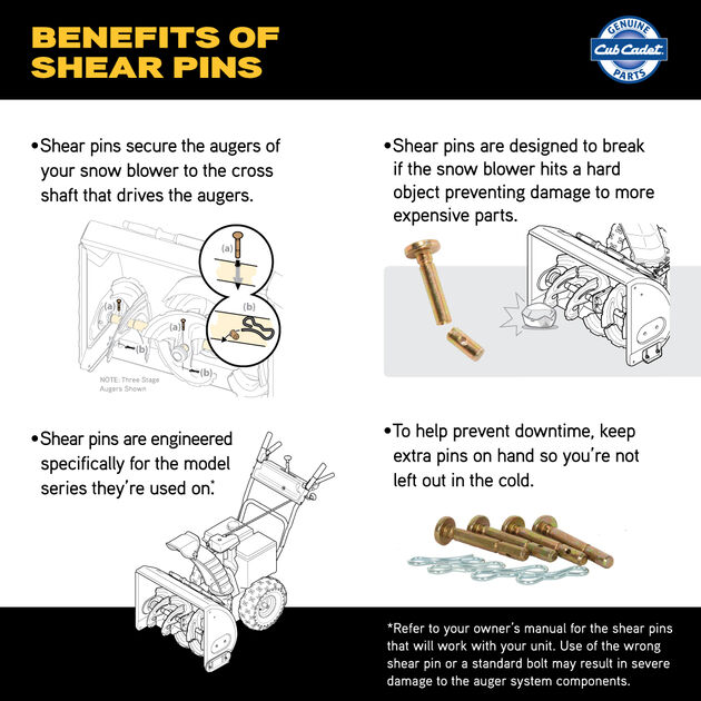 Shear Pins for Two Stage Snow Blowers